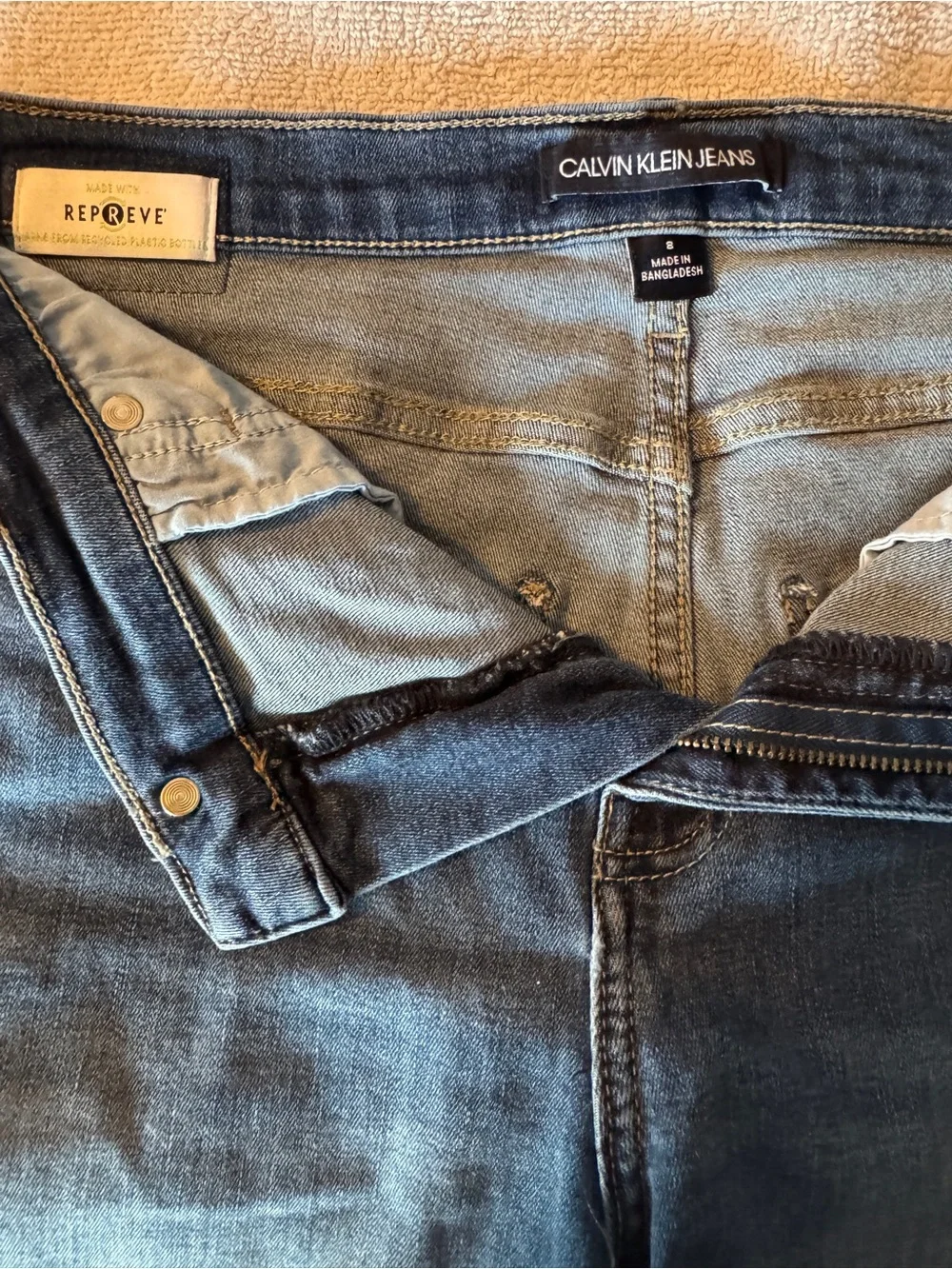 Calvin Klein Blue Denim Cutoff Shorts